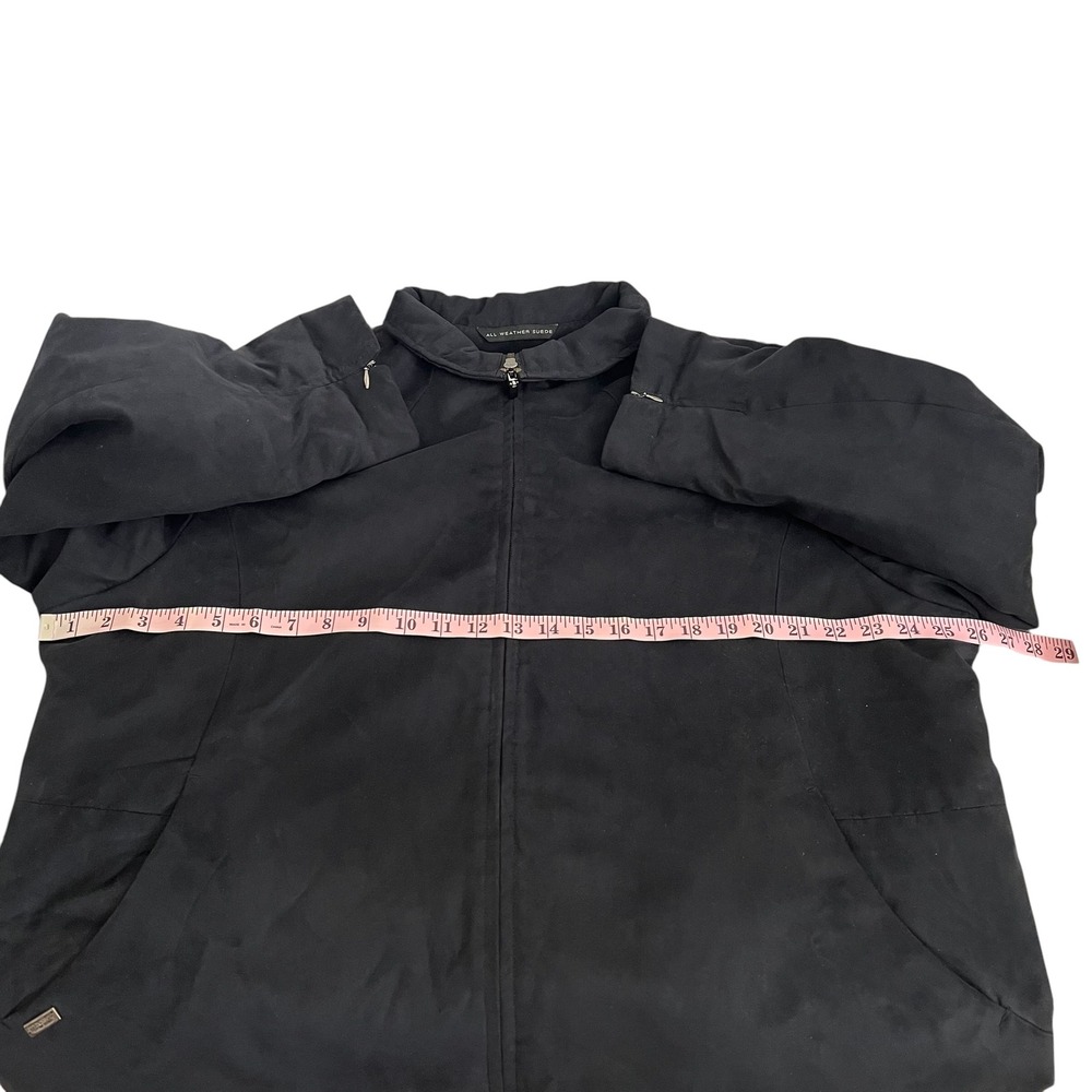 London Fog Limited Edition Black All Weather Faux Suede Quilted Jacket Women 1X - Picture 5 of 16
